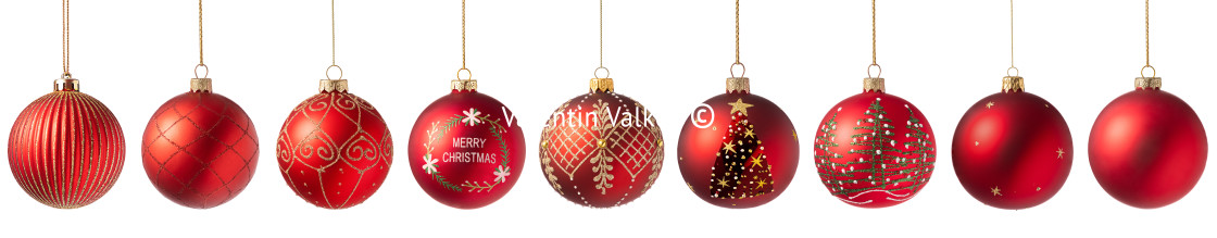 "Christmas tree ball isolated on white background. Red Christmas" stock image