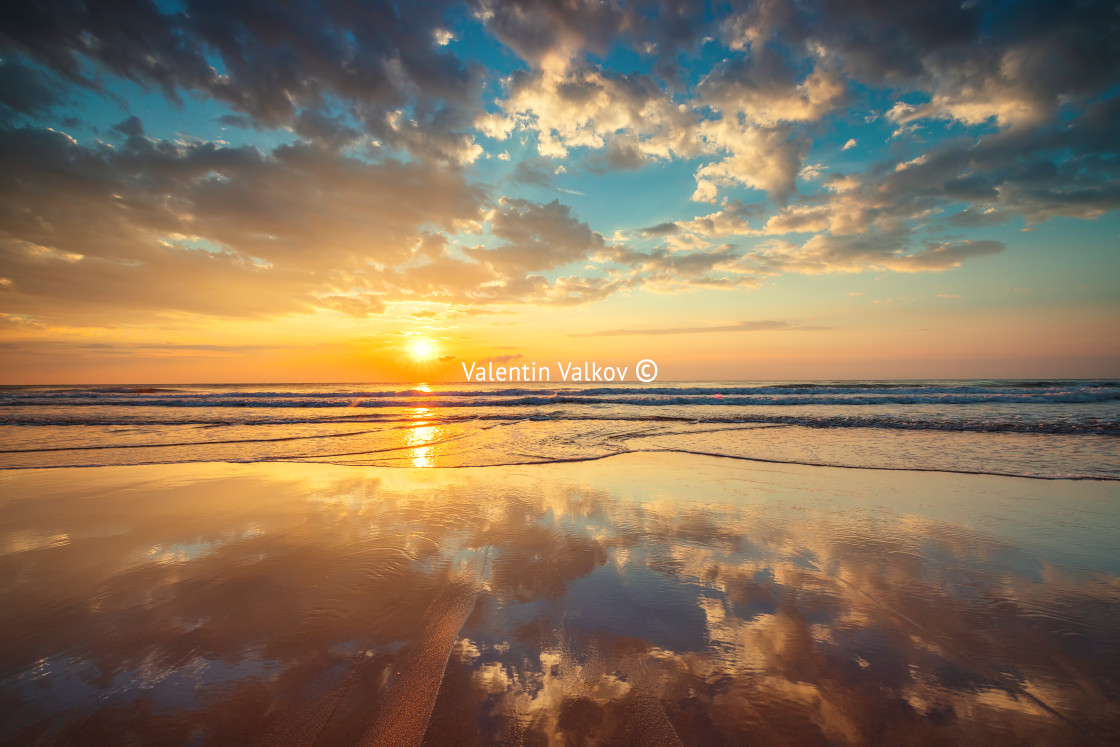 "Beautiful sunrise over the sea" stock image