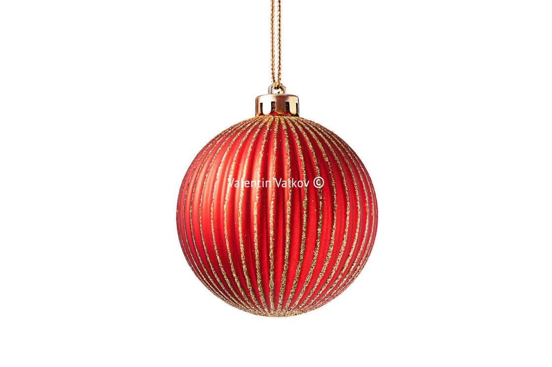 "Christmas tree ball isolated on white background. Ред Christm" stock image