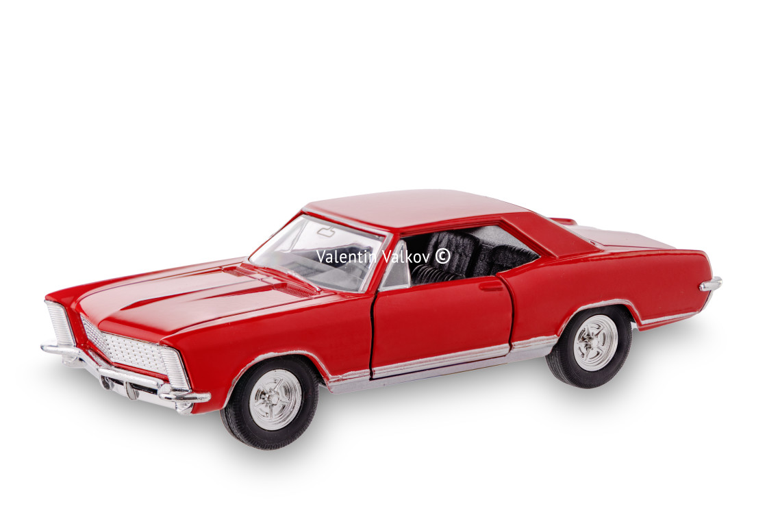 "Retro car, miniature collectible vintage toy, isolated on white" stock image