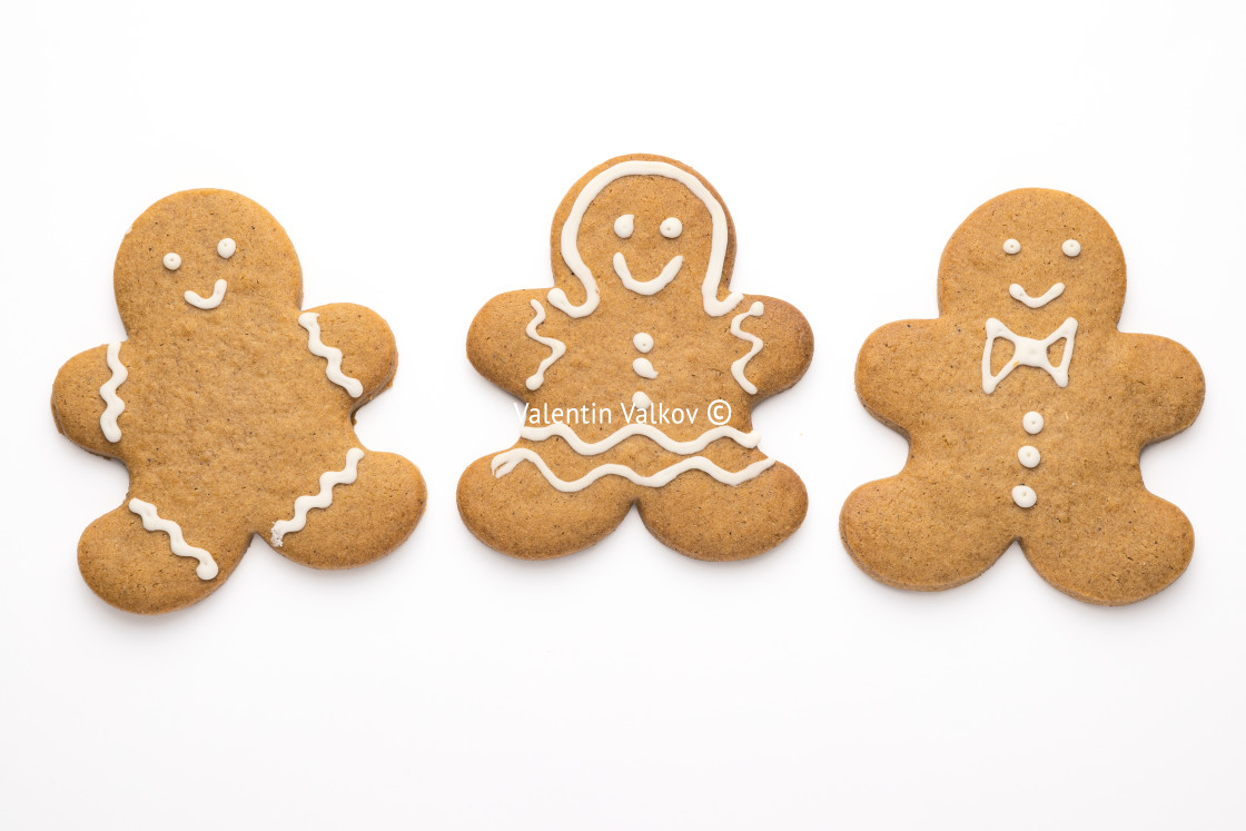 "Christmas Gingerbread man cookie isolated on white background" stock image