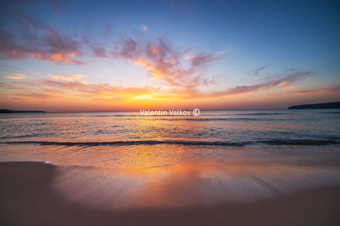 "Beautiful sunrise over the sea" stock image