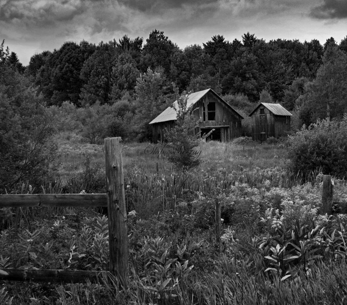 "Barn after fence" stock image