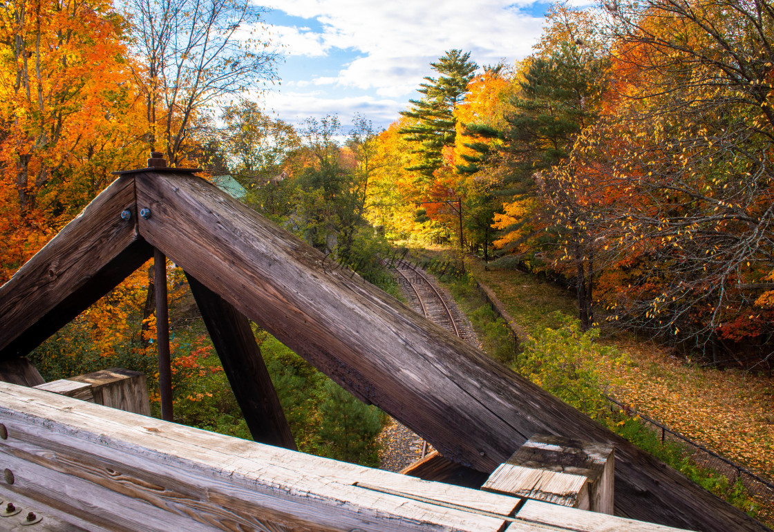 "Tresle & Track, Saranac Lake." stock image