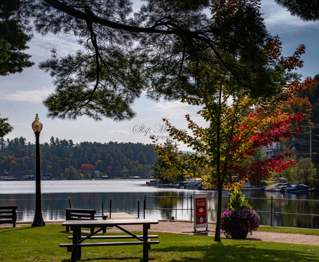 "Lake Flower view from Riverside Park" stock image