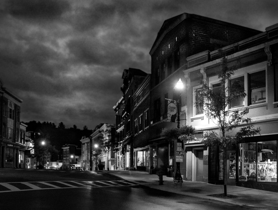 "Saranac Lake at Main St 2" stock image