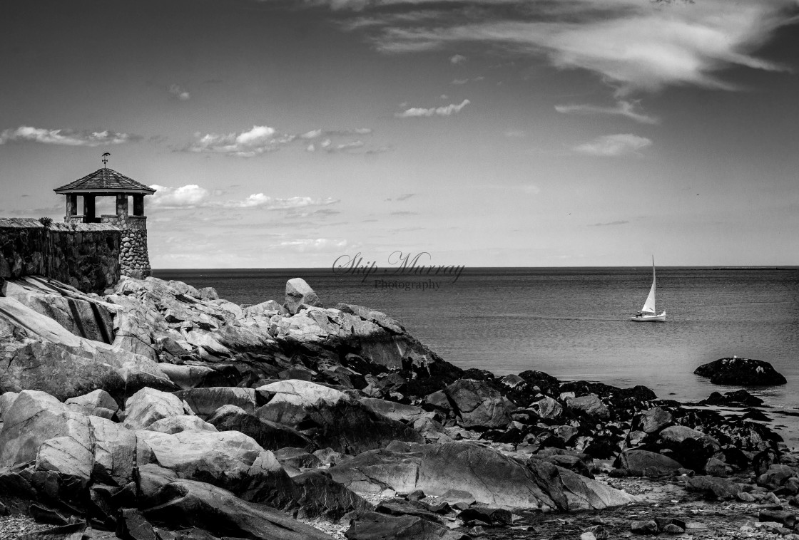 "Sailboat at Rockport, MA" stock image