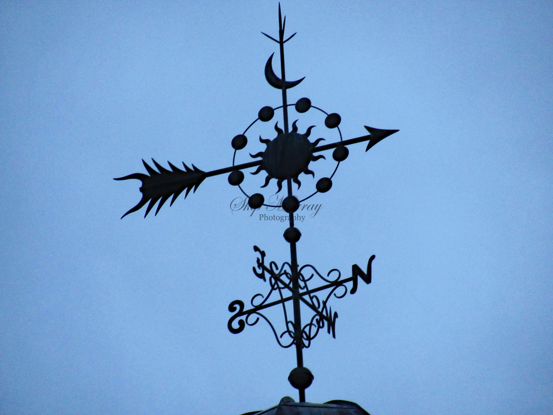 "Sun and Quarter Moon, Bedford Public Library, Bedford, NH" stock image