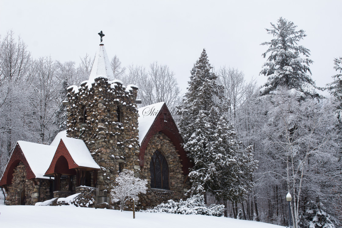 "Trudeau Chapel, Saranac Lake, NY" stock image