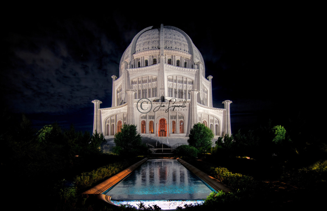 "Baha'i Temple at Night" by Jim Signorelli - $36.15 "Baha'i Temple at Night" stock image
