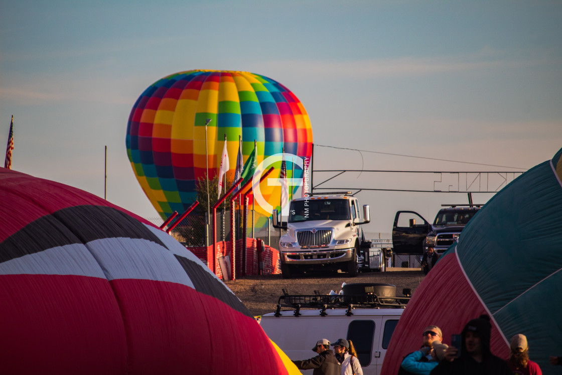 "Balloon Over The Ridge" stock image