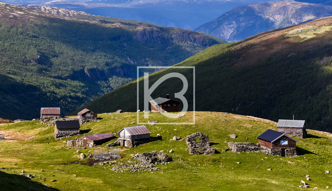 "Small huts in Norway" stock image