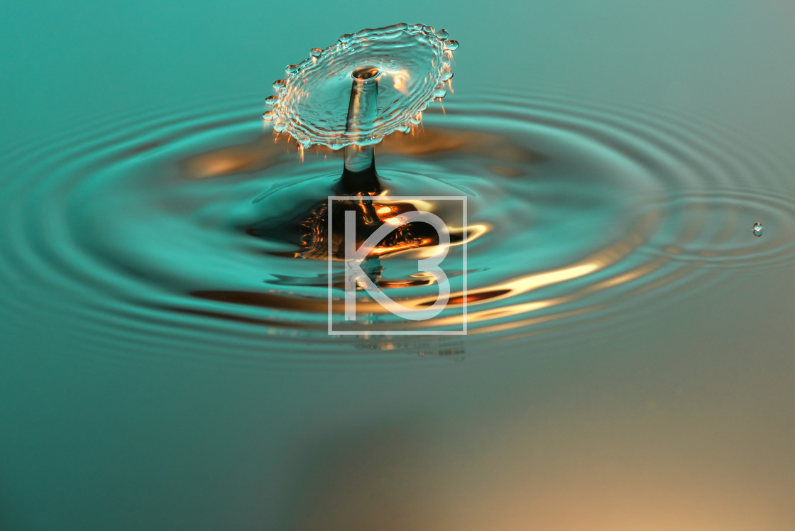 "Water drop collision in green" stock image