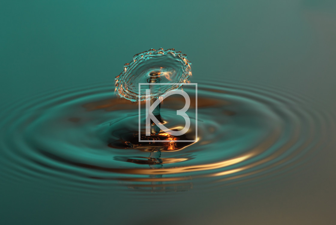 "Water drop collision in green" stock image