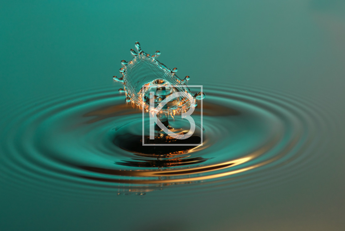 "Water drop collision in green" stock image