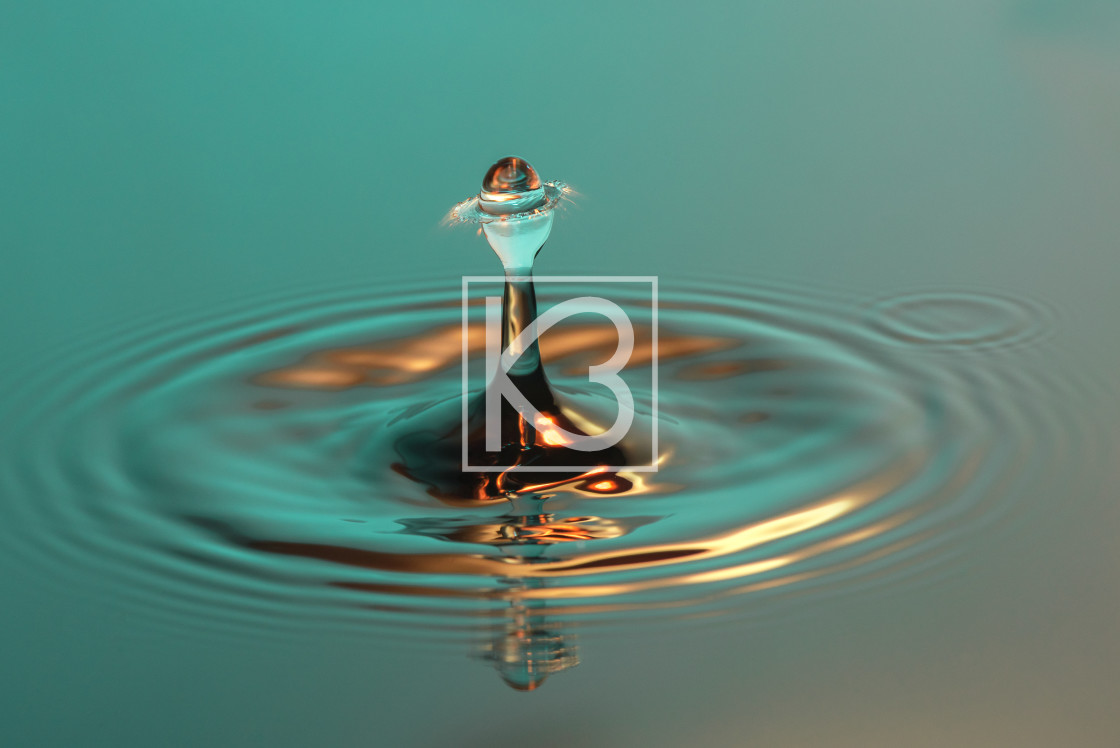 "Water drop collision in green" stock image