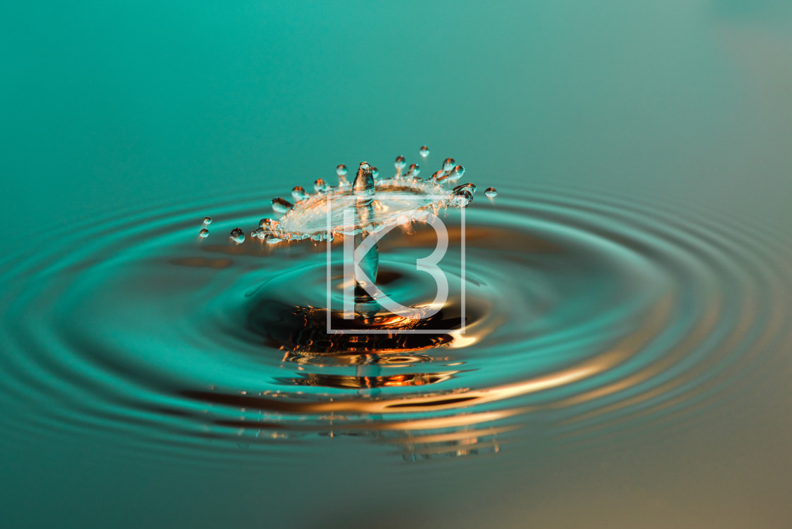 "Water drop collision in green" stock image