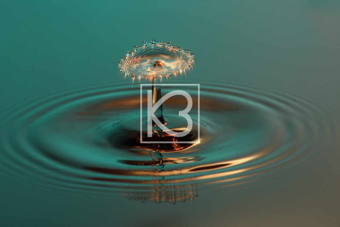 "Water drop collision in green" stock image