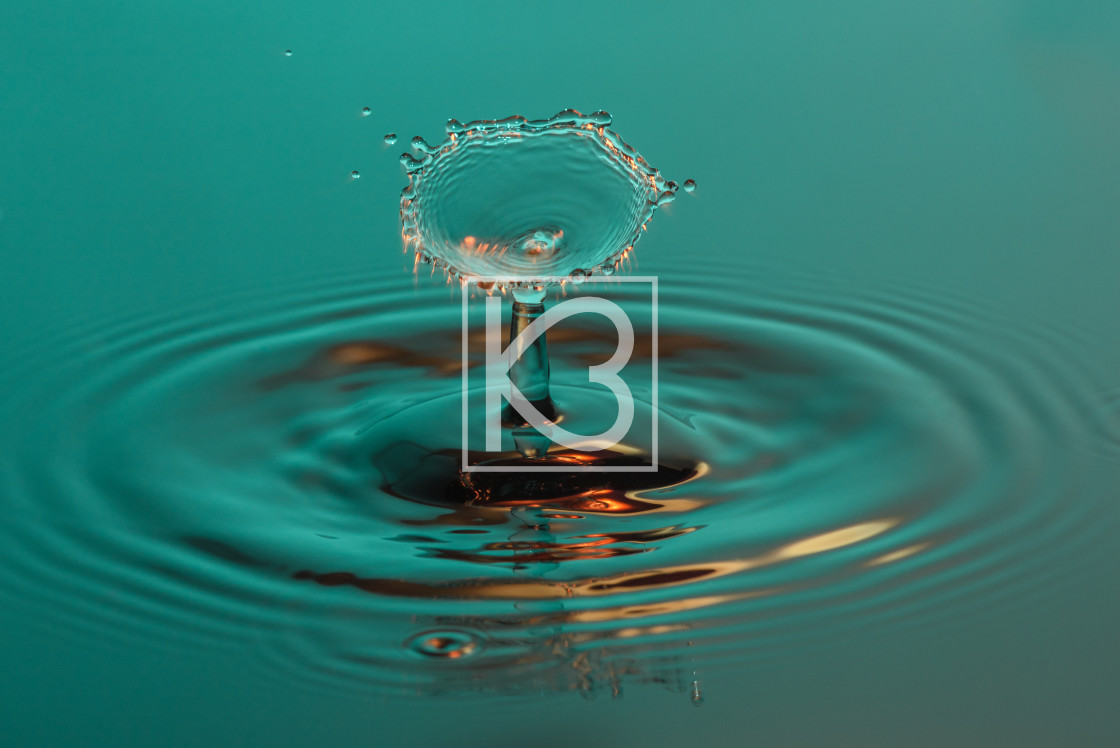 "Water drop collision in green" stock image