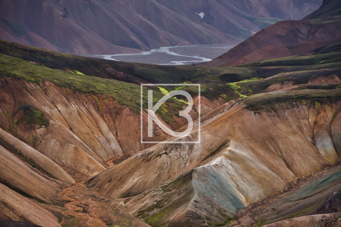 "Iceland colourful mountains" stock image