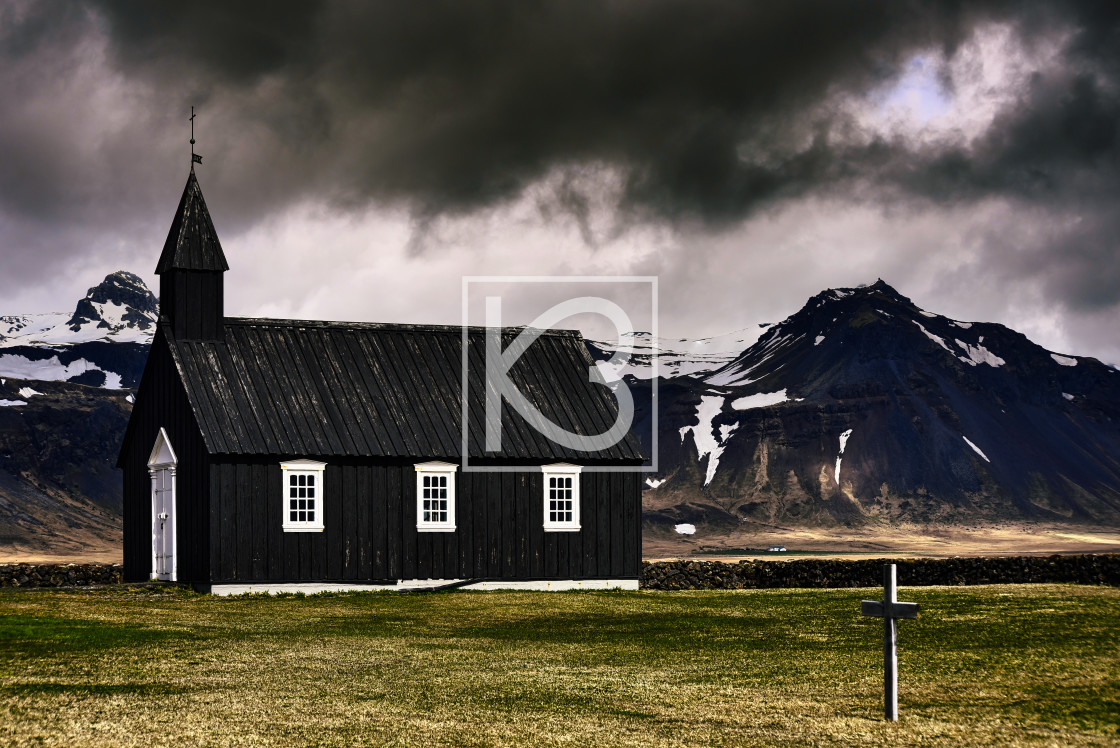 "Black Church in Iceland" stock image