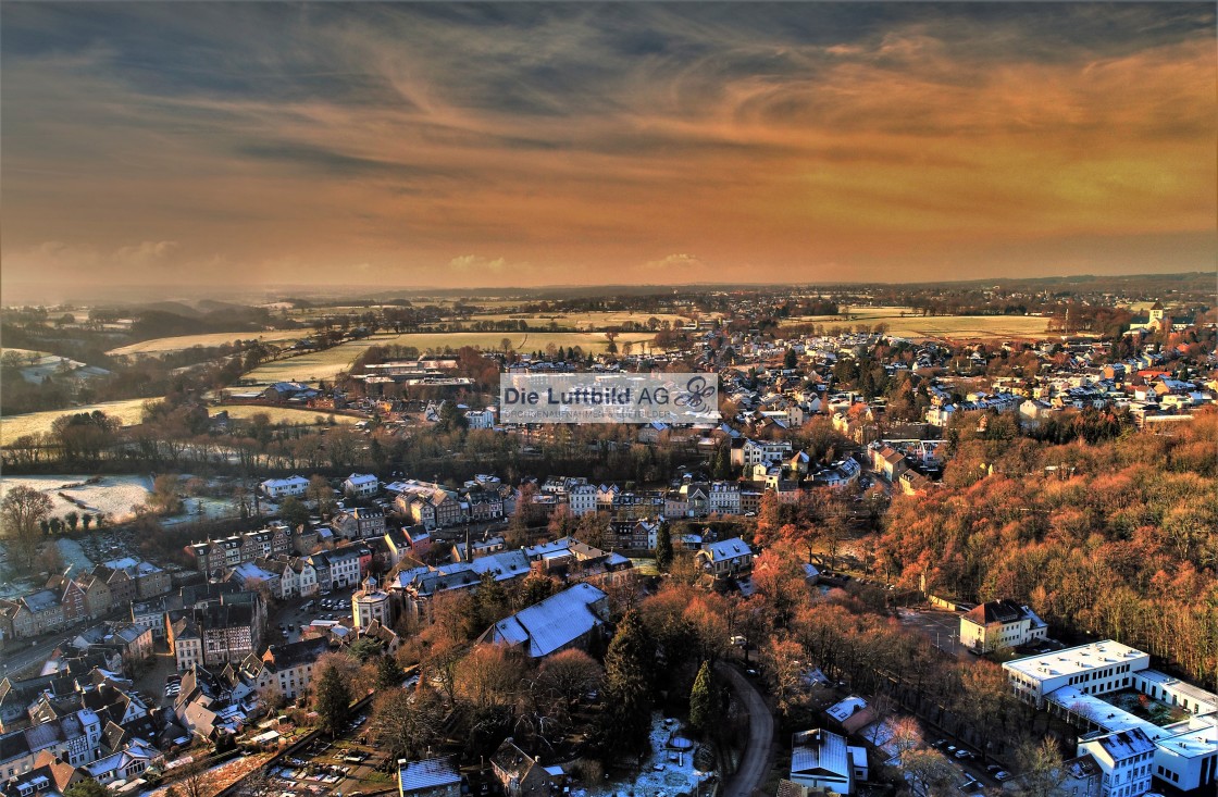 "Luftbild Panorama Kornelimünster Knolle Aachen Aerial Winter Sunset" by Die Luftbild AG Hans-Jörg Behrendt - $2.47 "Luftbild Panorama Kornelimünster Knolle Aachen Aerial Winter Sunset" stock image