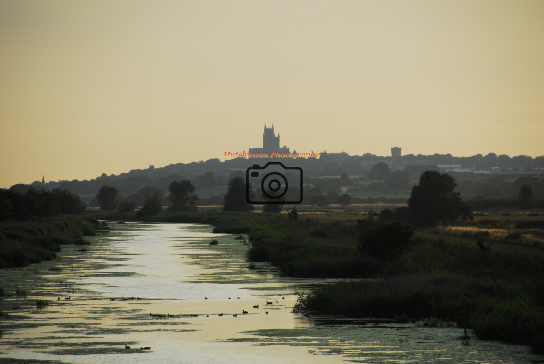 "Lincoln Cathedral at dusk" stock image