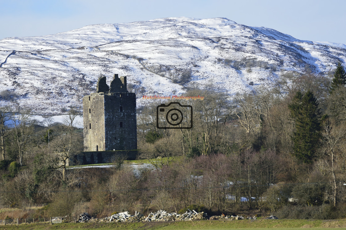 "Cardoness Castle Dumfries and Galloway in winter" stock image