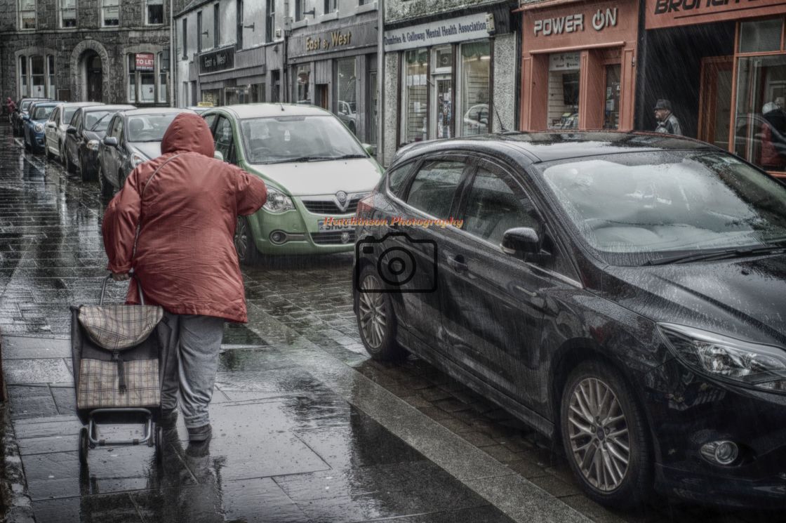 "Rainy Day in Stranraer, Dumfries and Galloway" stock image