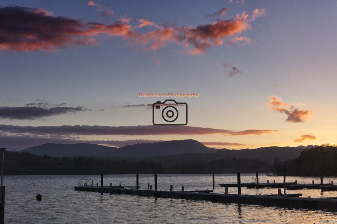 "Sunset at Lake Windermere" stock image