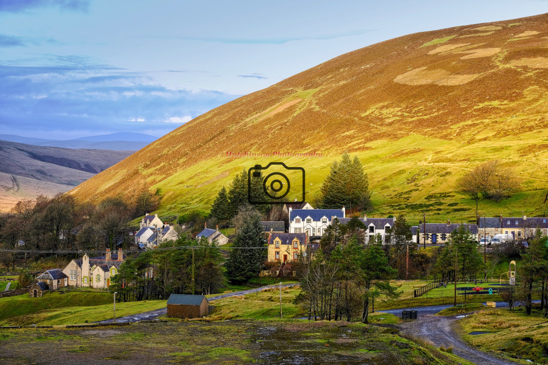 "Sunrise Wanlockhead. Dumfires and Galloway" stock image