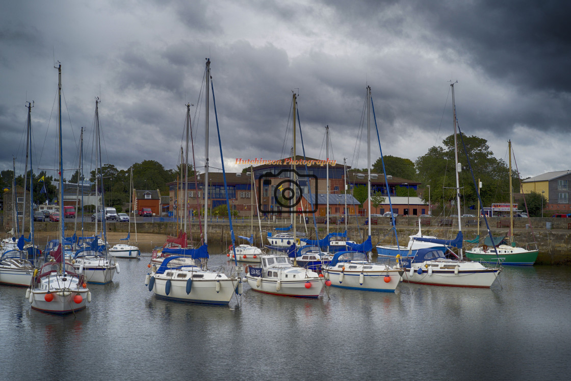 "Yachts in Fisherrow harbour" stock image