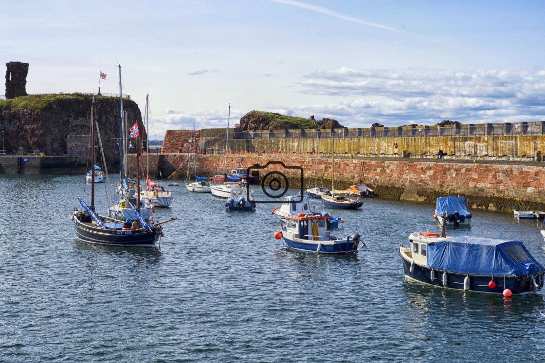 "Dunbar Harbour, Scotland" stock image