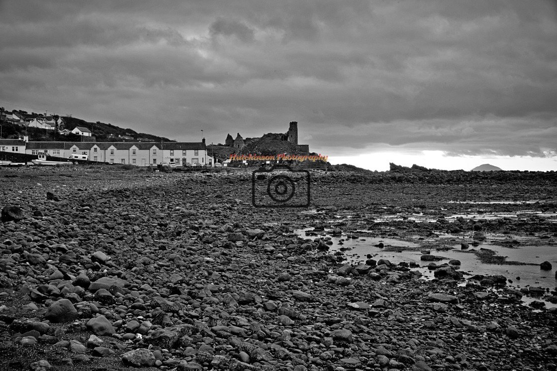 "Dunure beach and castle" stock image