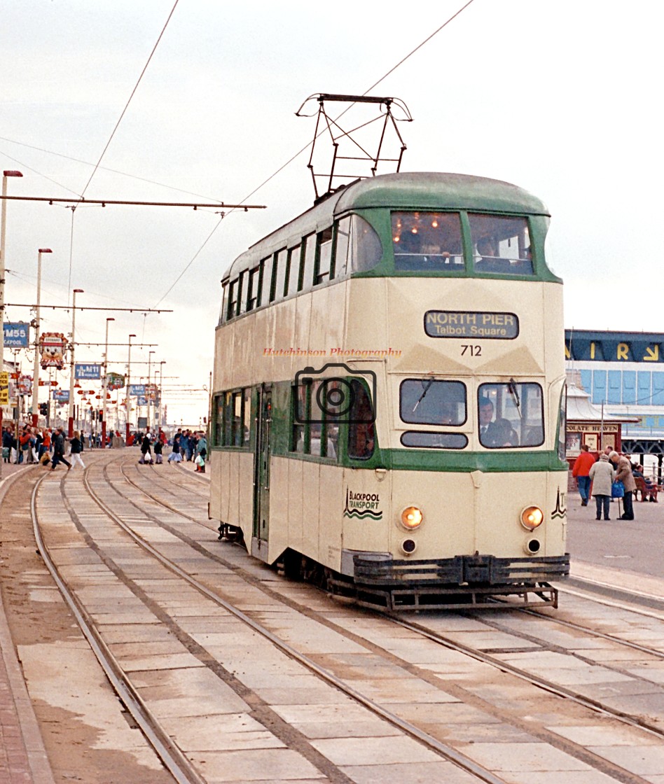 "Blackpool Balloon Tram No712" stock image