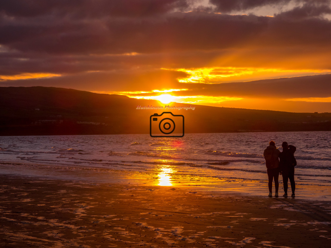 "Ayr beach sunset" stock image