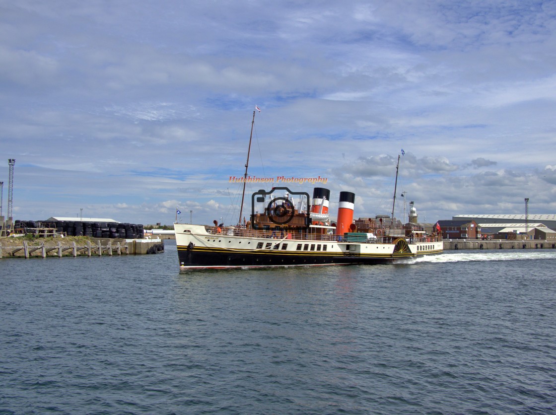 "Steamship Waverley leaving Ayr" stock image