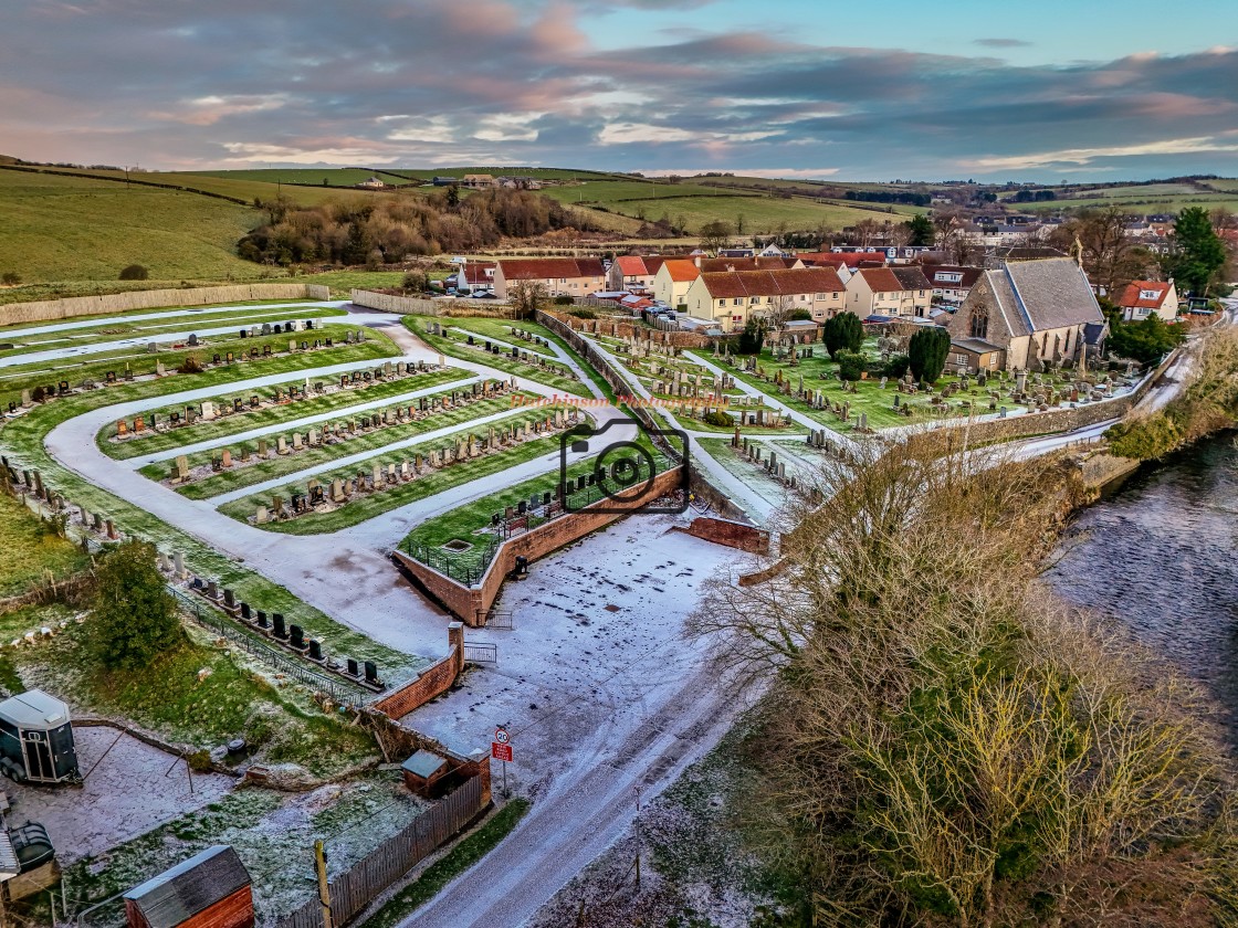 "Dalrymple church and graveyard" stock image