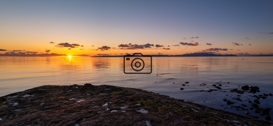 "Coastal Sunset Panoramic" stock image