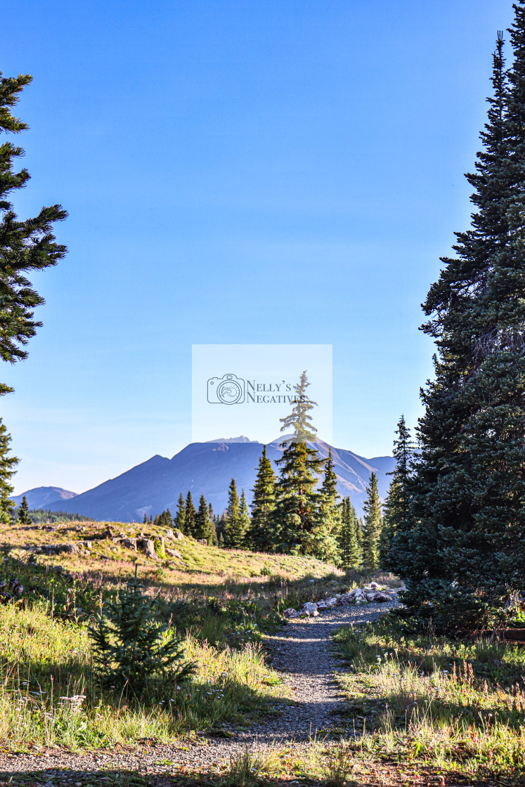 "Walk to the mountains" stock image