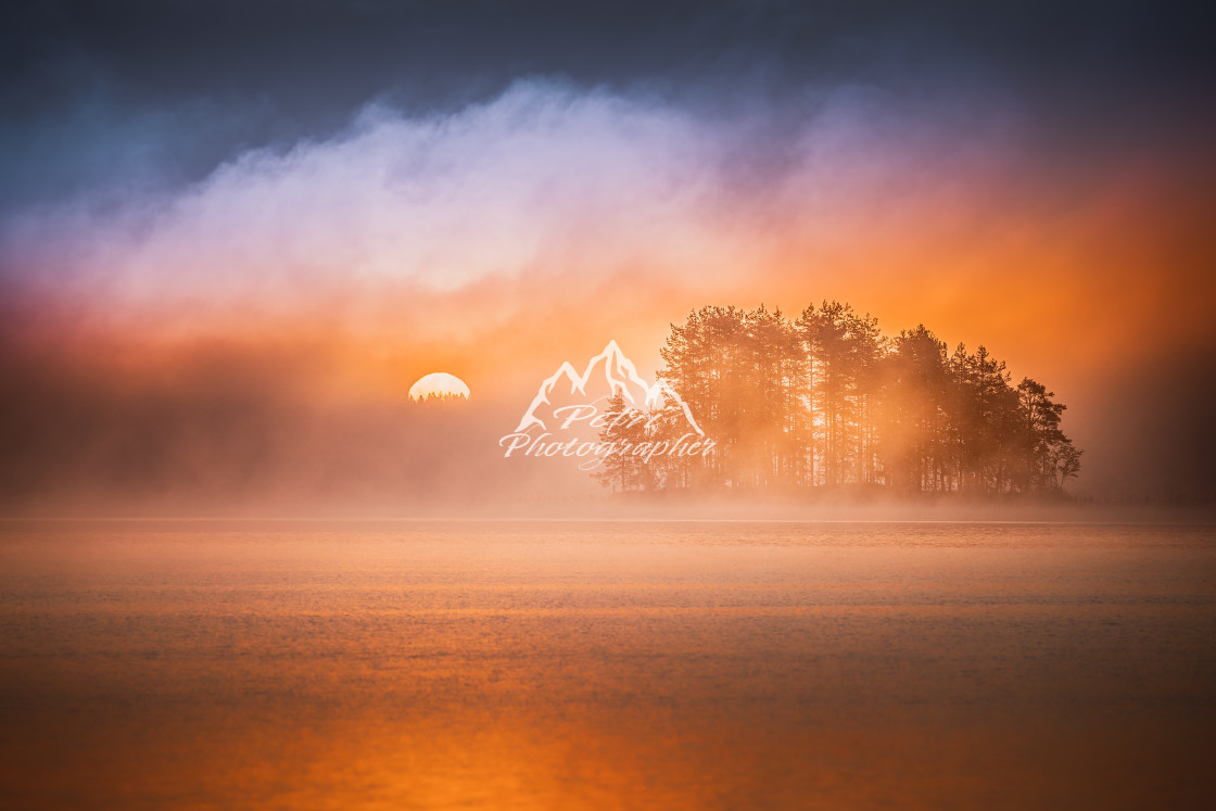 "Misty sunrise" stock image
