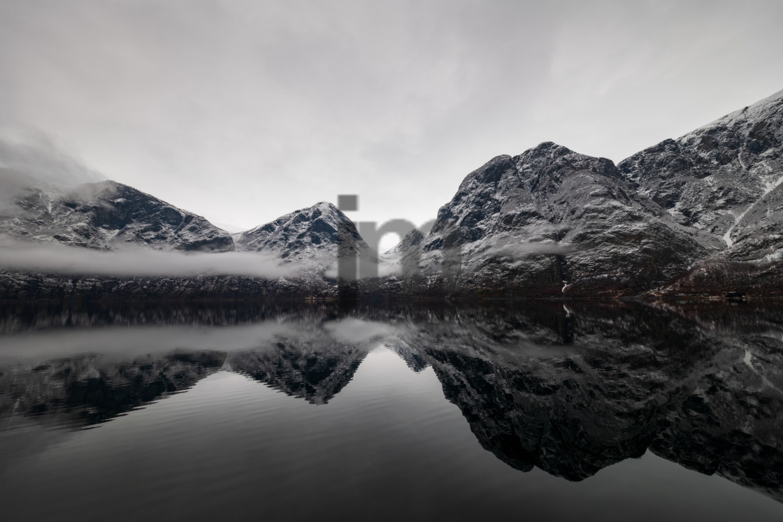 "Aurlandsfjord in Winter" stock image