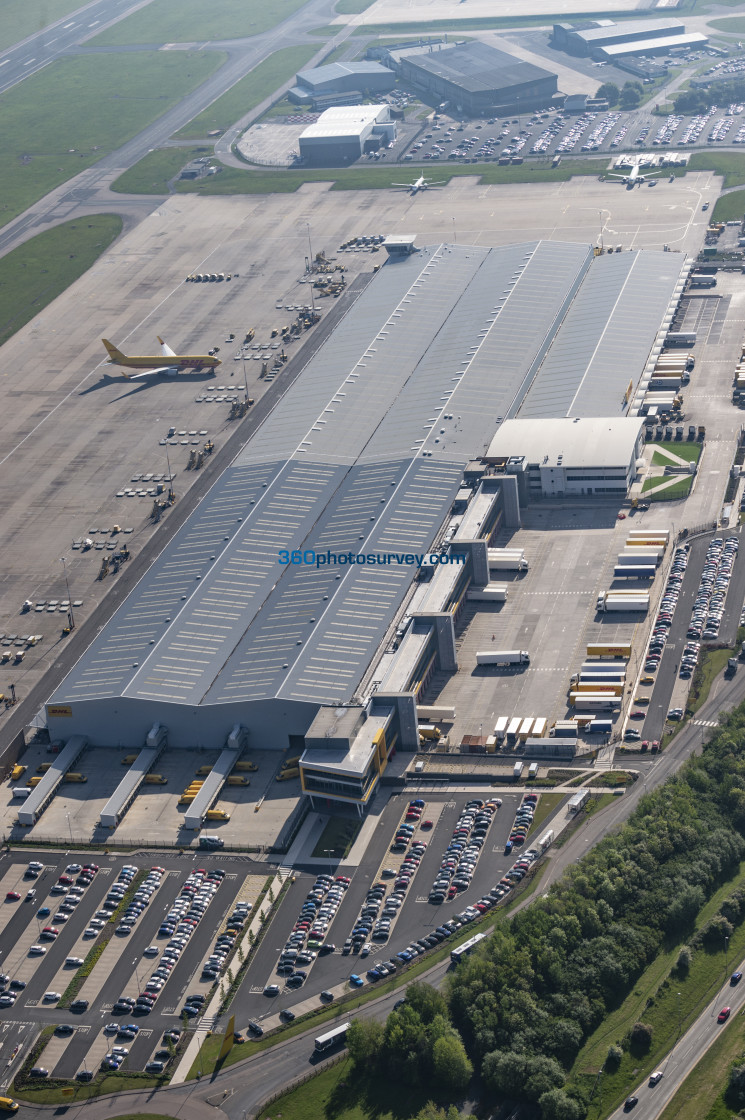 "Aerial photo East Midlands airport" stock image