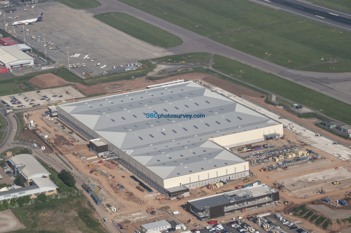 "Aerial photo East Midlands airport" stock image