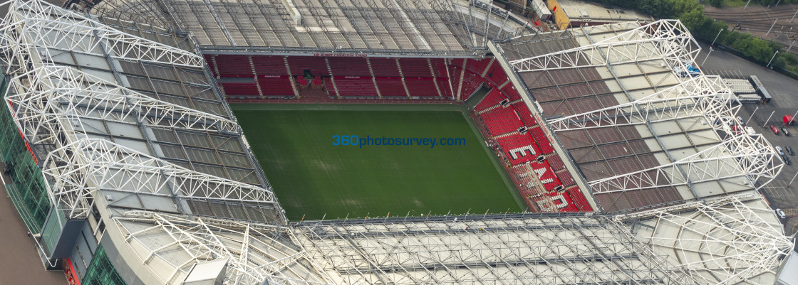 "Aerial photo Manchester United Old Trafford stadium" stock image