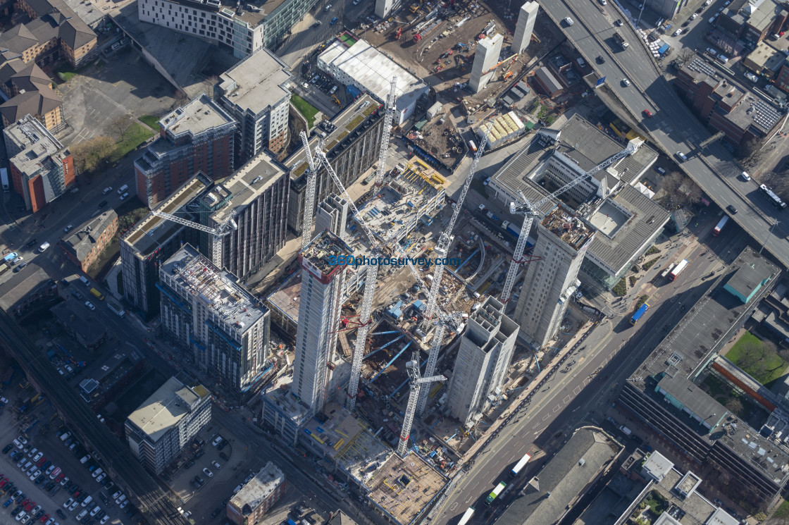 "Aerial photo Circle Square Manchester 25 Feb 2019" stock image