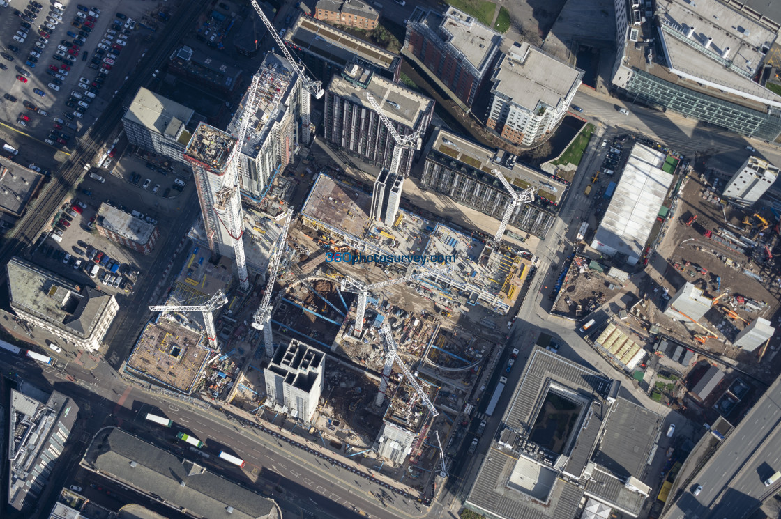 "Aerial photo Circle Square Manchester 25 Feb 2019" stock image