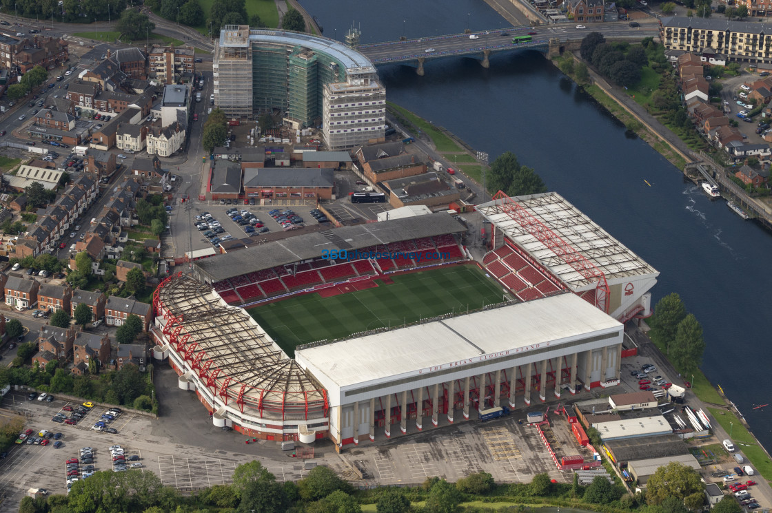 "Nottingham stadia aerial photo" stock image