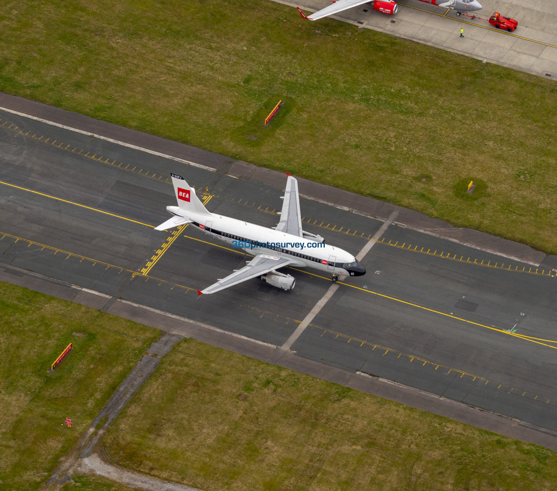 "Leeds Bradford Airport BEA aerial photo 200313" stock image