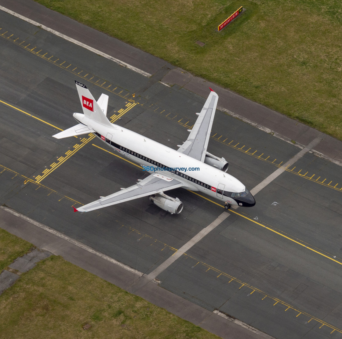 "Leeds Bradford Airport BEA aerial photo 200313" stock image